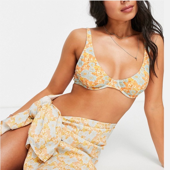 ASOS Rhythm bikini set in apricot floral - Picture 3 of 13